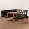 Baxton Studio Sanford Mid-Century Dark Brown Faux Leather and Walnut Brown Finished Wood 4-PC Dining Nook Set 184-11343-11345-9305-Zoro - alternate 5